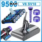9500mAh Battery for Dyson V8 Animal Battery V8 Absolute Motorhead SV10 / Filters