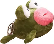 [HORIALENCE] Creative Plush Frog Keychain Adorable Cartoon Animal Pendant Decorative Bag Charm for Handbags Soft Unique Stylish Accessory