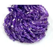 Natural Amethyst Gemstone Faceted Freeform Nuggets Tumble Handmade Beads 10-12MM