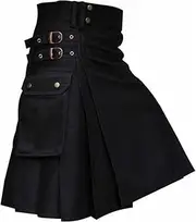 [Sinzelimin] Kilts for Men's Skirt Pants, 2022 Newly Scottish Skirts Modern Jeans Tartan Hybrid Kilt Traditional Pleated Kilt