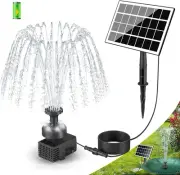 SZMP Solar Fountain Pump 2024 Upgraded 100% Glass Panel, 3.5W Solar Bird Bath