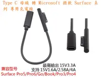 在飛比找松果購物優惠-【微軟PD充電線】Type C 母頭 轉 微軟 Surfac