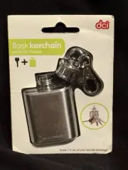NEW SEALED DCI 1oz Mini Stainless Steel Hip Flask Alcohol Keychain BOOZE FUN