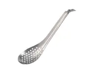 Serving Spoon Manual Hollow Stainless Steel Thickened Sauce Strainer Spoon for Home-Silver