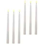 6 Pcs Battery Candles with Timer Halloween Lights Tapered Christmas Tea
