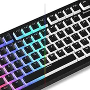 Womier Pudding Keycaps, Black PBT Keycaps 60 65 75 100 Percent 130 Keys, Shine Through Key Cap, OEM Profile for MX-stem Switches Keyboard Caps-Black