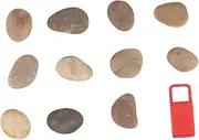 OFFIGAM 10pcs Kids Hand-Painted Rocks Set DIY Drawing Stones with Bracket Stones for Painting Natural Pebbles 2-4cm Hand-Painted Rocks