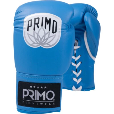 Primo Pro Blue Lace Up Boxing Gloves