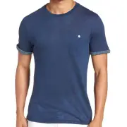 Ted Baker Taxi Slub Men's Dark Cotton Pocket Crew Neck T-Shirt (6 2XLarge, Blue)