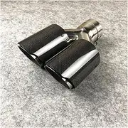 304 Stainless Steel Muffler Y Model Car Exhaust End Tips Dual Shiny Carbon Exhaust Nozzles Rear Muffler TailPipe(In 63MM Out 101MM)