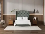 My Style Winged Headboard & Slimline Base - Double / Seaglass / Slimline Base