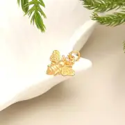 Honey Bee Necklace Solid 18K Yellow Gold Tiny Honeybee Bumble Bee Charm Pendant