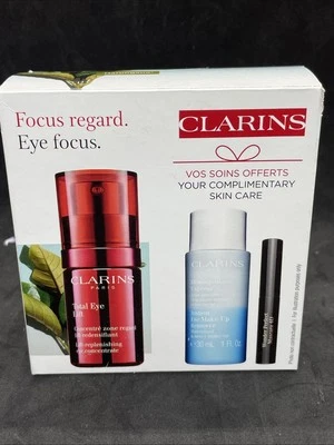 NEW Clarins Focus Regard Eye Focus Set EYE LIFT, Eye Make-up Remover, Mascara 4D