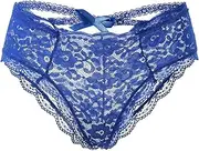[Generic] Maternity Lingerie Sexy Lingerie Brief 1PC Panty Lace Floral Plus Sexy Crotchless Thong Women Underwear Vintage Lingerie Large (#A-Blue, S)