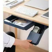 Adhesive Storage Box for Desk Drawer, for Office Pen Holder, Hidden Sorting Box, Kitchen Knife Fork Storage Tray Organizer,Blue,M