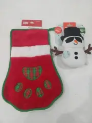 NEW Zippy Paws Woof Crew Christmas Stocking & Snowman Toy Gift Set Dogs Puppy 2