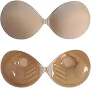 [DUPELEC] Adhesive Bra Push Up Seamless Strapless Self-Adhesive Bra Invisible Reusable Silicone Bra Sticky Nipple Covers for Backless Evening Dress Wedding Dress Swimsuit, 1 or 2 Pieces