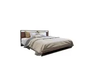Milano Decor Single Azure Metal Bed Frame w/ Wooden Headboard Platform Black