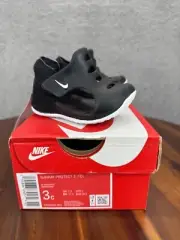 Nike Sunray Protect 3 TD Beach Lake Shoes Size 3C Black Boating Sandal Toddler