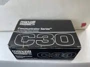 New 10 Maxell C30 Cassette Tape Professional Communicator Series P/I Low Noise
