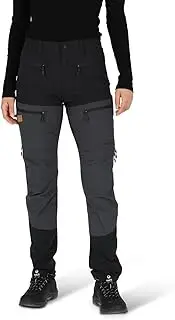 [Swedemount] Women's Lofoten Stretch Trousers, Stretchy and Comfortable Outdoor Trousers, Perfect for Hiking, Camping and Fishing Trips and All Outdoor Activities, Black/Charcoal, 8 AU