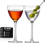 Nick and Nora Cocktail Glasses, 5.8Oz Hand Blown Martini Glasses Set of 2, 100% Lead-Free Craystal Coupe Glassware, Small Cocktail Glasses for Manhattan, Cosmopolitan, Espresso with Gift Box