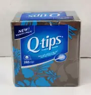 Q-Tips Cube Vanity Pack 285 ct Storage Box Floral Design Cotton Swabs
