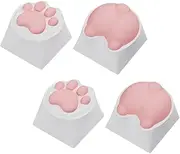 KONTONTY 4Pcs Cat Paw Keycaps Cute Gaming Keycaps for Mechanical Keyboards Cat Key Caps for Comfortable Typing Compatible with Keyboards