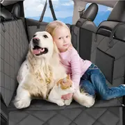ACA 145x71cm Large Space SUV Pet Seat Cover Mat Dog Car Back Seat Protector Extender Hard Bottom Grey