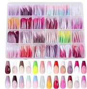 French Fake Nails Stick on Nails,French Stick on False Nails | Detachable Artificial French Press on Nails for Women, Friends, Family