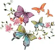Embroidered Flowers Butterfly Applique,Iron on/Sew on Embroidered Applique Decoration Colorful Decorative Cute Sew On Applique Patches for Clothing Large Colorful Decorative Patches for Clothes