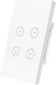 [XENON] Zigbee Smart Touch Wall Light Switch, 4 - Way, Alexa/Google Voice - Compatible, Smart Life Control, Requires Neutral Wire & Hub