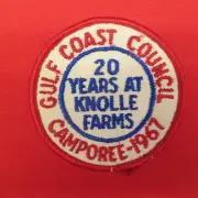 Boy Scout 1967 Gulf Coast Council Camporee Patch 20 Years At Knolle Farms R234