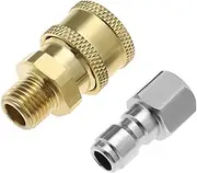 eMagTech 2Pcs Pressure Washer Couplers 1/4inch Quick Connect to Male NPT Thread Pressure Washer Quick Connect Fitting Pressure Washer Adapter