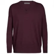 Icebreaker Shearer V-neck Sweater - Pinot Heather