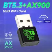 AX900 USB WiFi 6 & Bluetooth 5.3 Dongle 900Mbps, Dual Band, Driver-Free, Secure!
