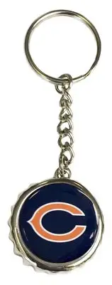 NFL Football Chicago Bears Crown Bottle Opener Key Ring Keyring