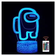Gftxvrgea 3D Optical Illusion Night Lights Visual Creative LED Desk Lamp Remo