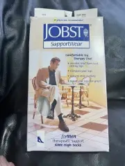 MEN JOBST MILD COMPRESSION SOCKS 8-15MMHG SMALL KNEE HIGH CLOSED TOE WHITE