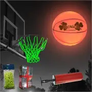 Glow in The Dark Basketball Net Hoop Pair – LED Lighted Basketball Hoop Net f...