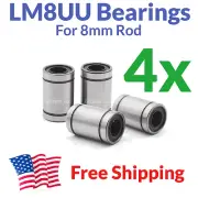 4x LM8UU Linear Bearings 8mm - 3D Printer CNC RepRap Prusa i3 X Z Axis FREE SHIP
