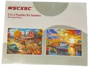 WSCXSC 2 in 1 Puzzles for Seniors - 35 Large Pieces