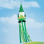 5 Foot Irish Gnome w/ Shamrock St. Patrick's Day Garden Streamer Windsock