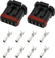 [eMagTech] 2Pcs 4 Pin Connector with Terminal Pins 72908-11 OEA JAE MX1900 Handlebar Wiring 4 Wire Male Connector Compatible with H-Arley Davidson MX19004S51