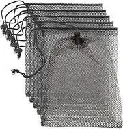 GANAZONO 6Pcs Mesh Pouch for Fish Tank Filtration Durable Wear Resist Filter Bags for Aquarium Canister Filters Reusable and Water Washable for Clean Aquarium