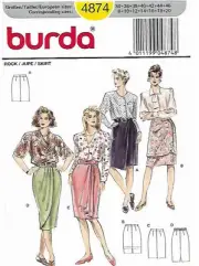 A63 BURDA 4874: SKIRT SIZE 8-20 SEWING PATTERN