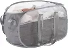 Collapsible Laundry Basket, Foldable Tear Proof Mesh Pop up Hamper, Grey