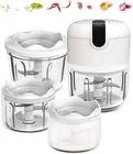 100+250+350ml White 3 Cup Cordless Mini Food Choppersmall Food Processor For G