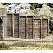 Woodland Scenics C1160 N-Scale Retaining Walls, Timber (6) Add Realism to Layout