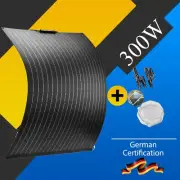 300W ETFE Flexible Black Solar Panel 12V Caravan Boat Camping Portable Charging